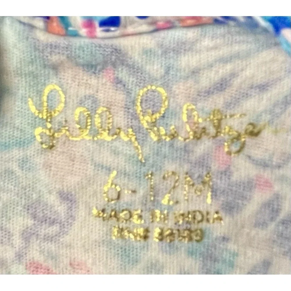 Lilly Pulitzer Dress 6 12 months Blue Grotto Commotion In The Ocean Bubble Pink